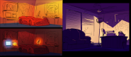 Concept art for Giovanni's bedroom