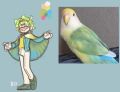 Art of a lovebird themed Naven made by Bo Hello